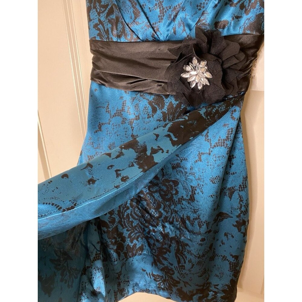 NWT Speechless Sz 5 Lace Print Semi Formal Homecoming Dress Made In USA Y2K Blue - Picture 4 of 7